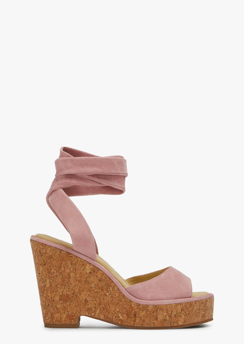 Honey Blossom Suede Wedges