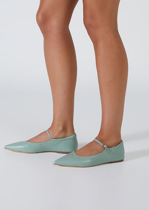 Jaffa Mint Nappa Flats