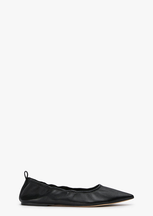 Jester Black Nappa Flats