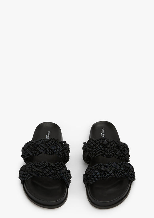 Lucky Black Rope Sandals