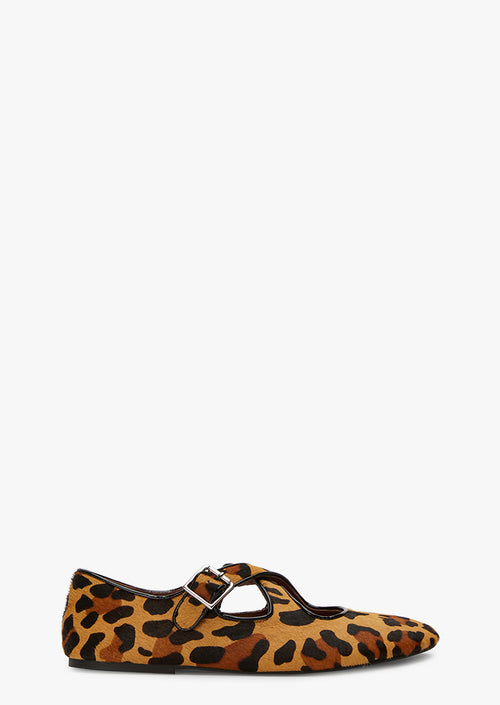 Matilda Leopard Pony Flats