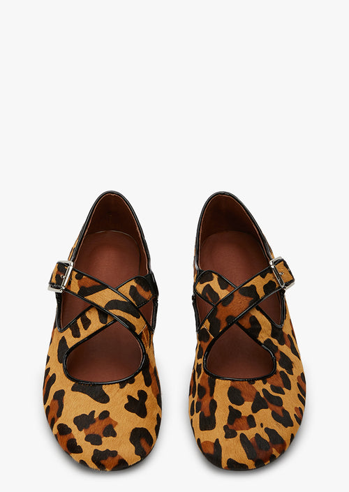 Matilda Leopard Pony Flats