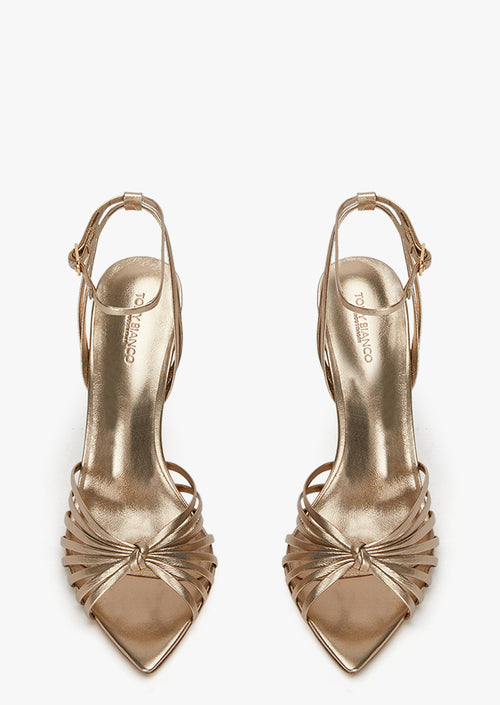 Maxos Amber Nappa Metallic Heels