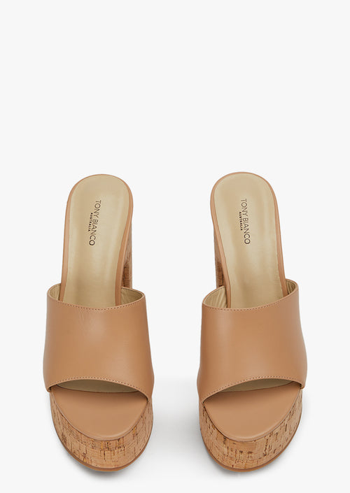 Peach Tan Nappa Heels