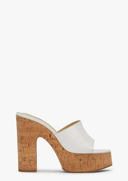 Peach White Nappa Heels