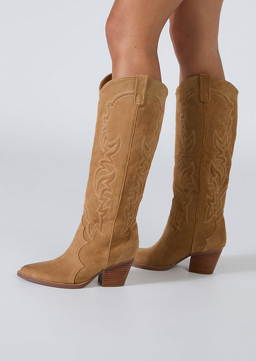 Petra Storm Cameo Suede Calf Boots