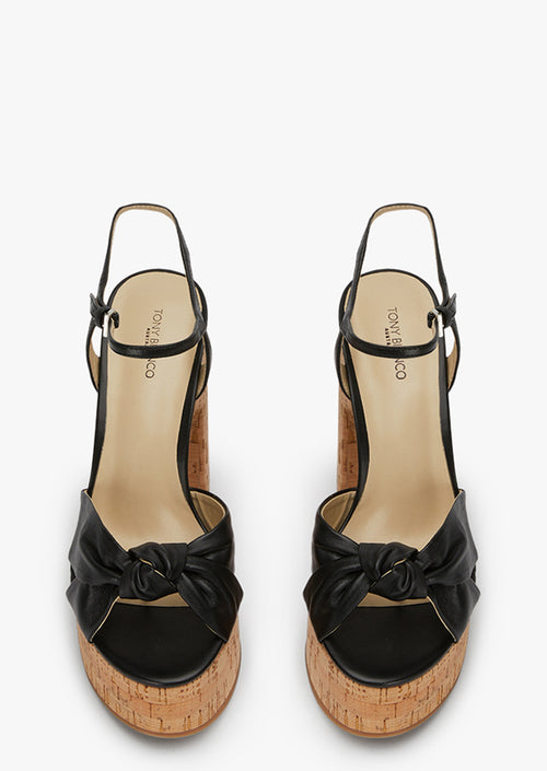 Pia Black Nappa Heels