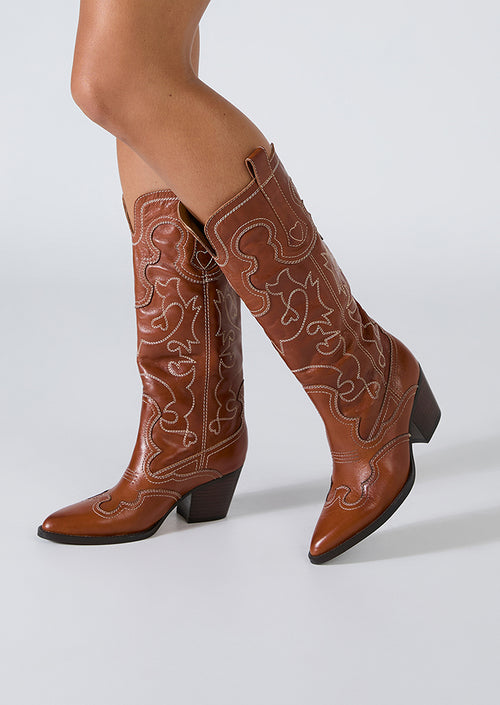 Primrose Toffee Como Calf Boots