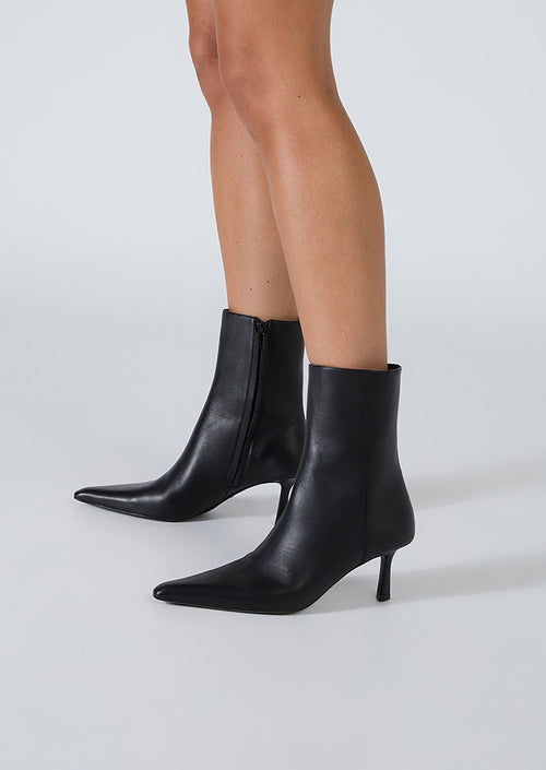 Quincy Black Nappa Ankle Boots