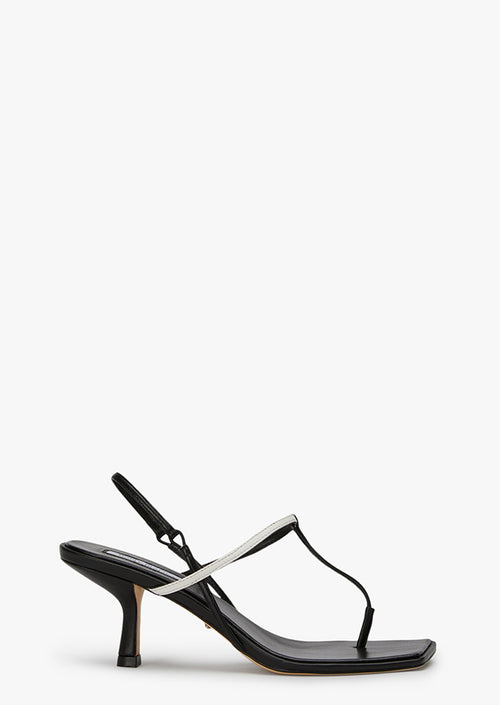 Renee Black Nappa/White Heels