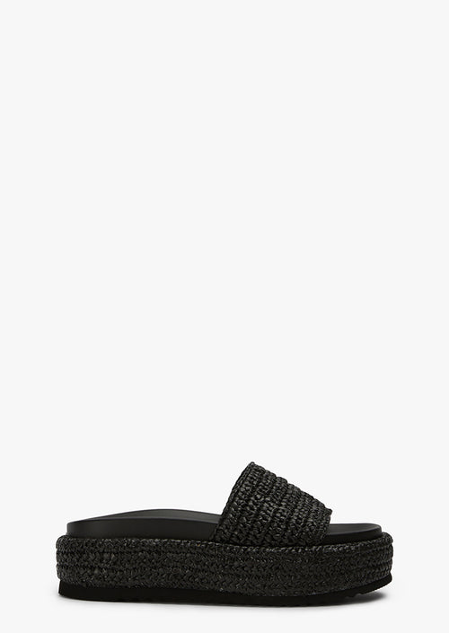 Rio Black Raffia Sandals