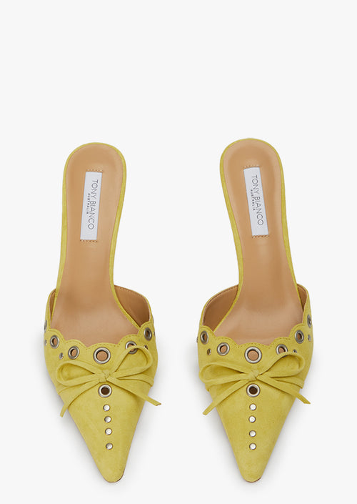 Shae Yellow Suede Heels