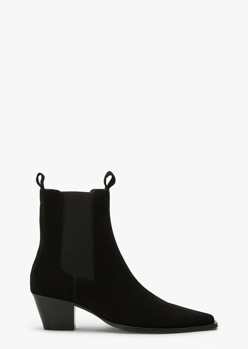 Tempest Black Suede Ankle Boots