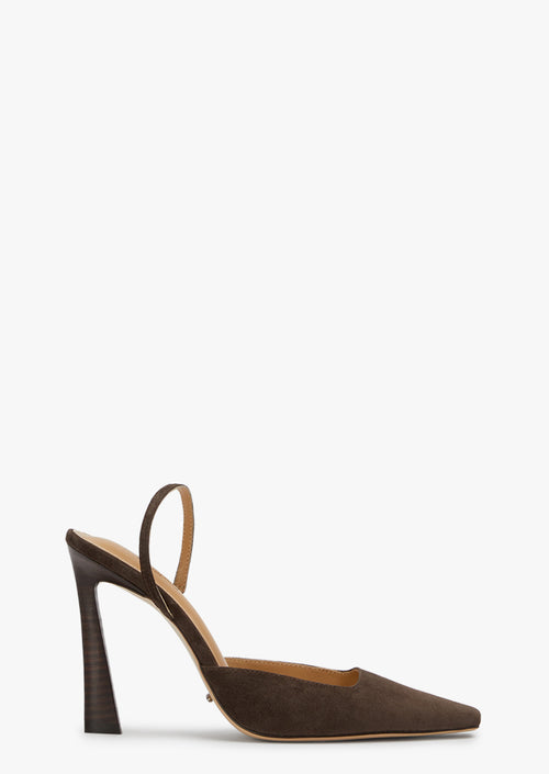 Tiamo Espresso Suede Heels