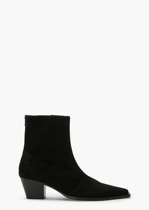Trinity Black Suede Ankle Boots