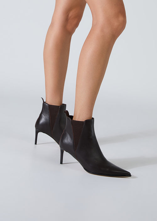 Vegas Chocolate Nappa Ankle Boots