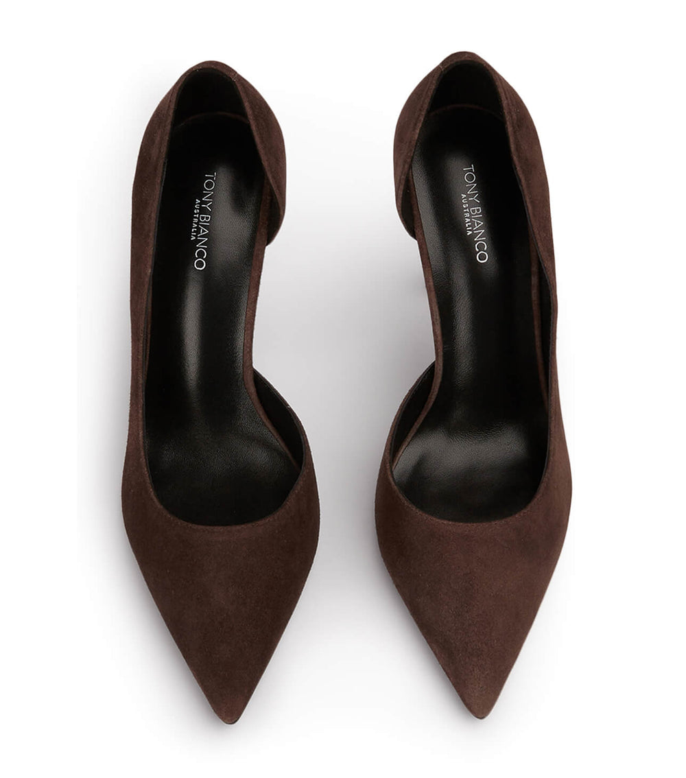 Alyx Espresso Suede Heels, Heels, Tony Bianco USA