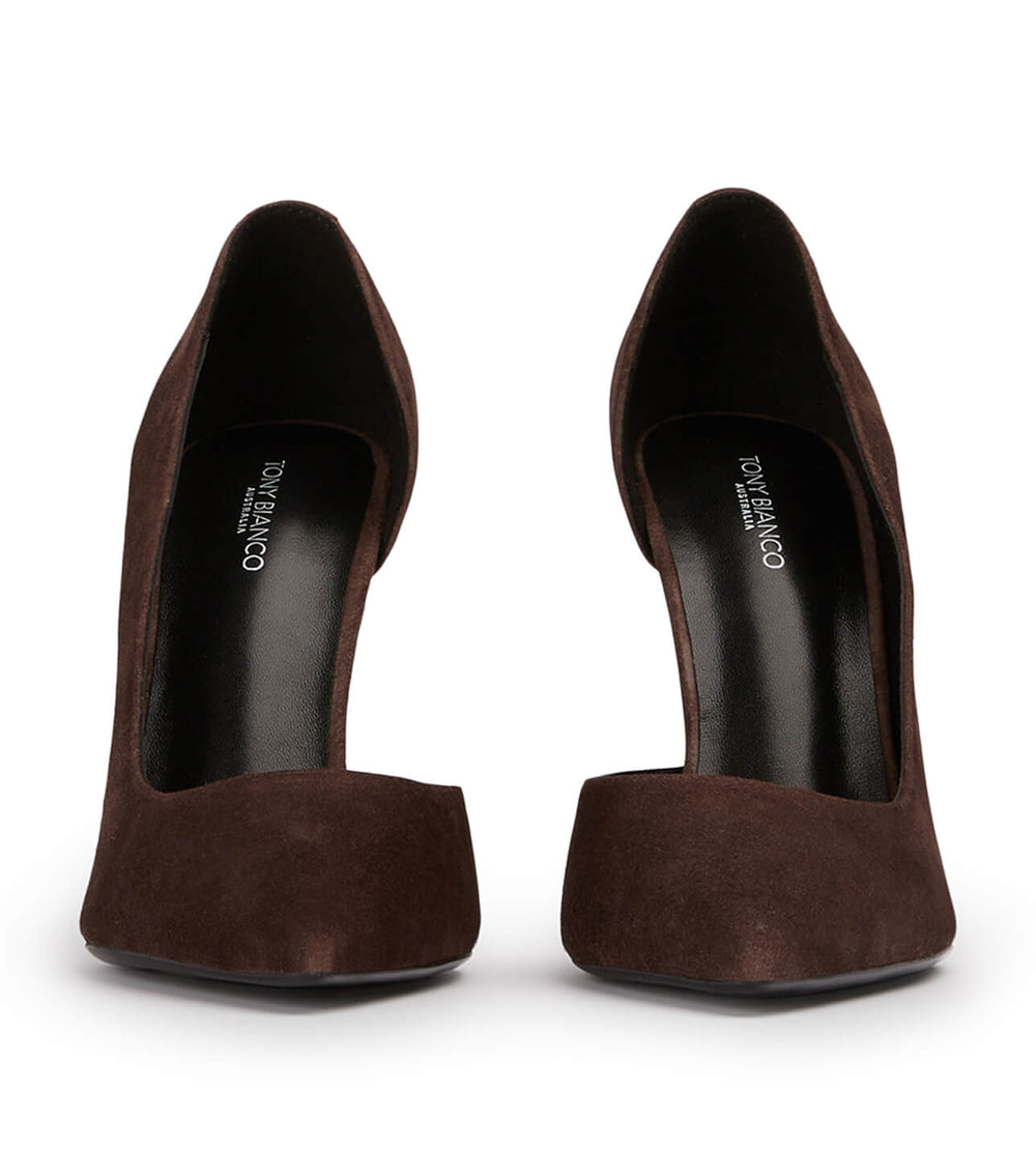 Alyx Espresso Suede Heels, Heels, Tony Bianco USA