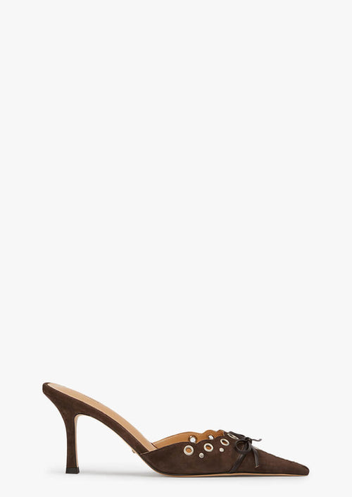 Shae Espresso Suede Heels