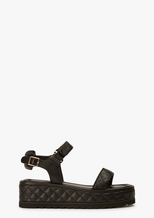 Zahara Black Nappa Sandals