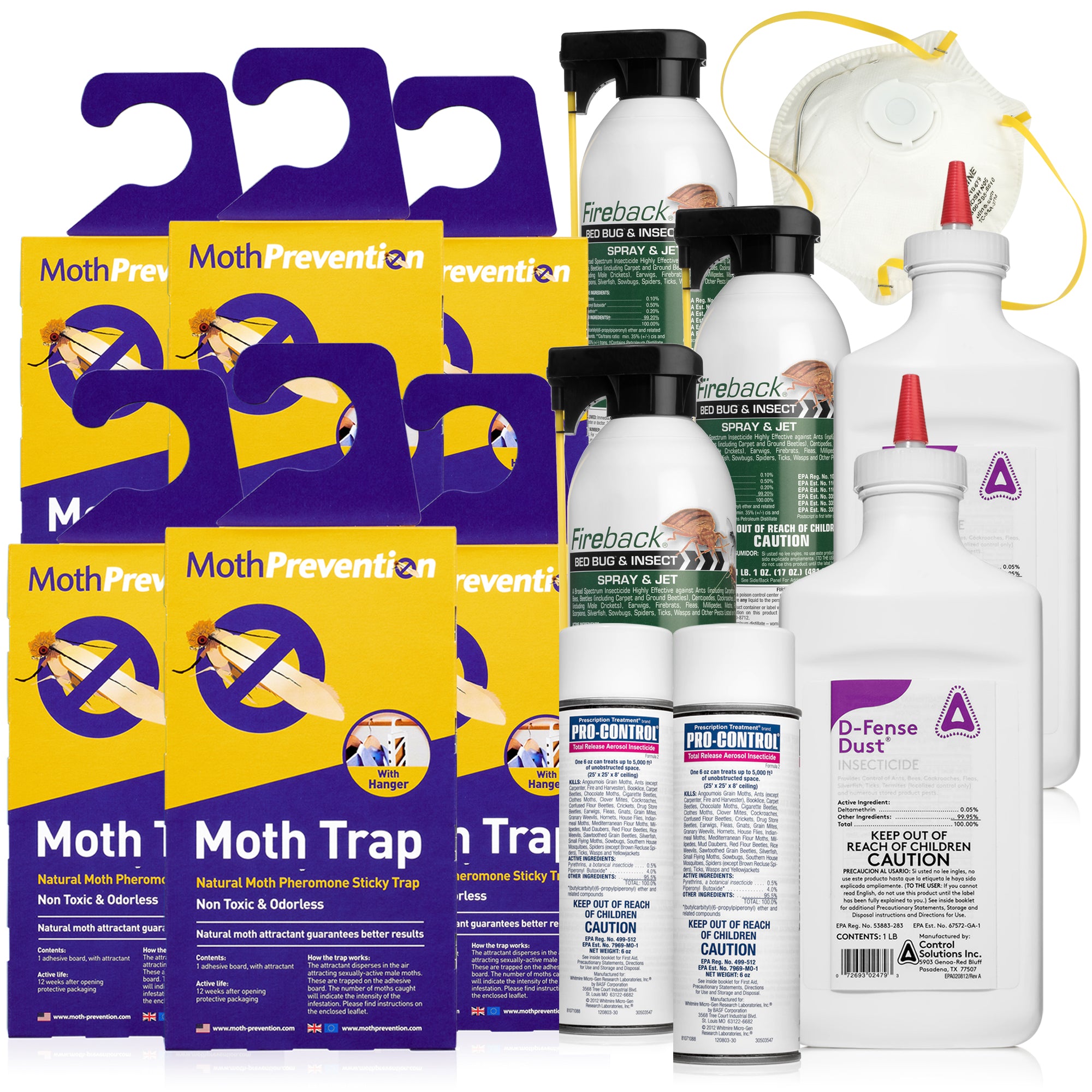 Clothes Moth Killer Kit - 6 Months Protection. Kill Moths, Larvae & Eggs