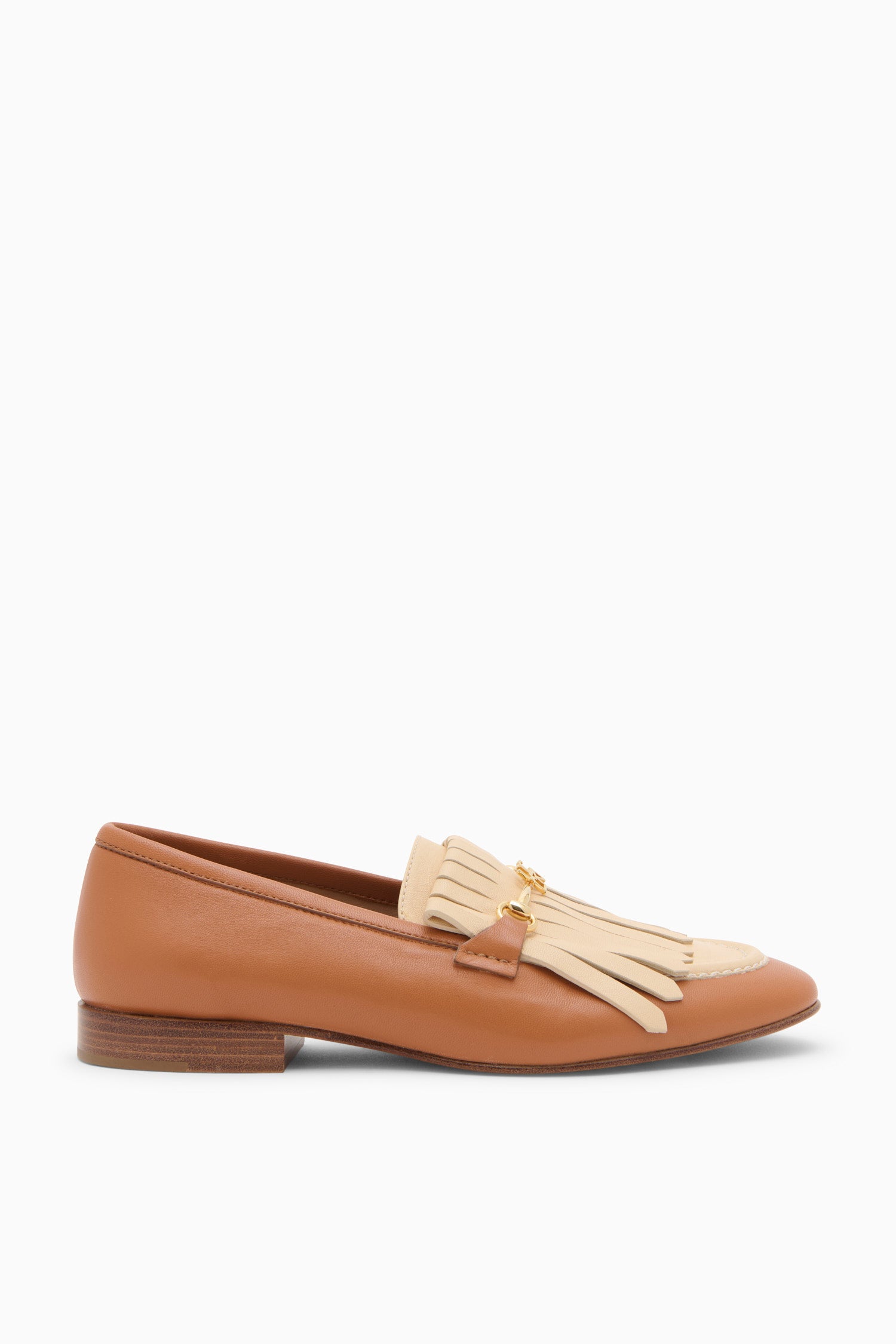 Ulla Johnson Greta Fringe Loafer In Pecan Brown Colorblock