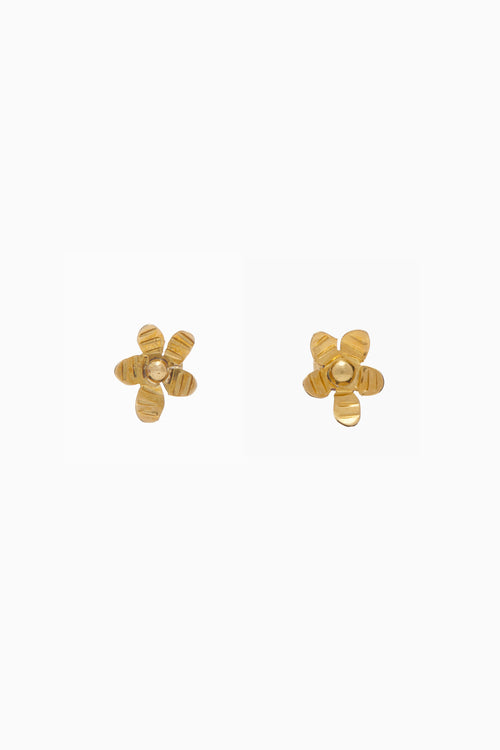 Mini Flower Stud Earring - Brass