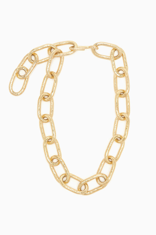 Barbara Hand Hammered Chain Necklace - Gold