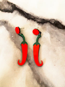 Red pepper dangle earrings