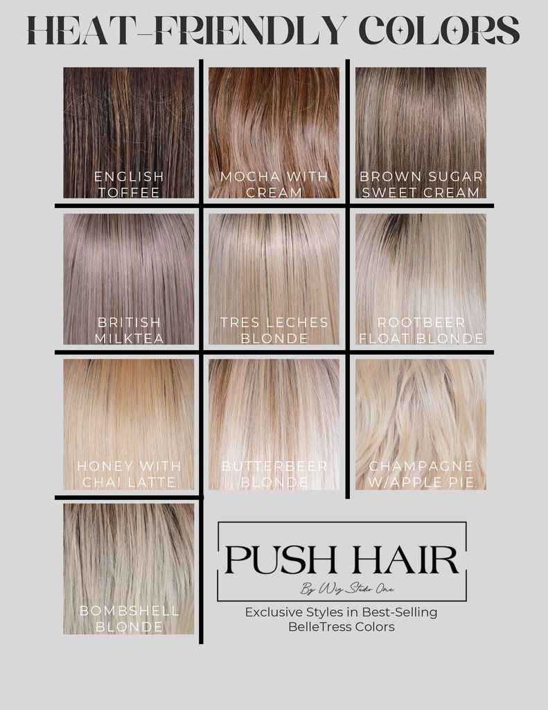 PUSH Hair Heat-Friendly Color Swatches