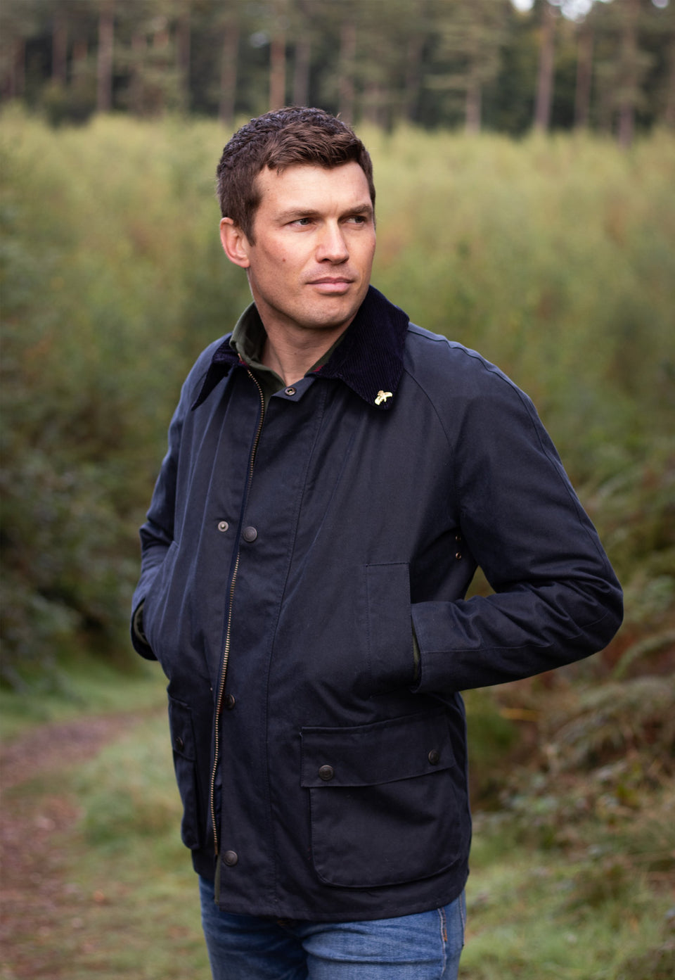 Landowner Jacket Navy | Mens Wax 