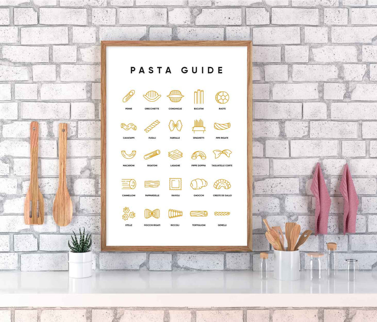 Kitchen Print - Pasta Guide – Hidden Prints