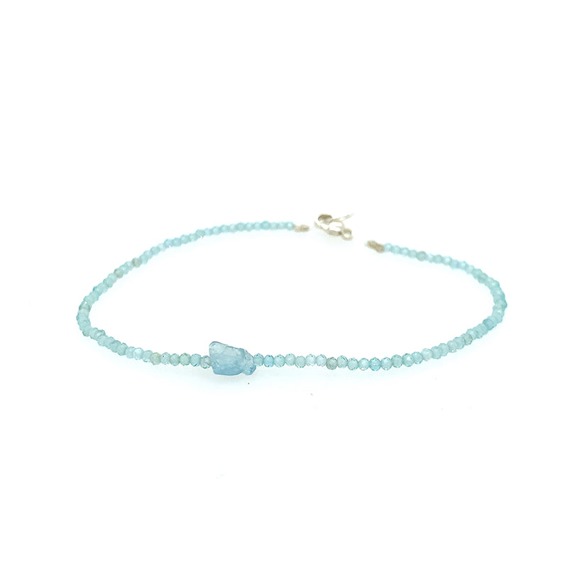 Aquamarine Bracelet w/ Chunky Bead