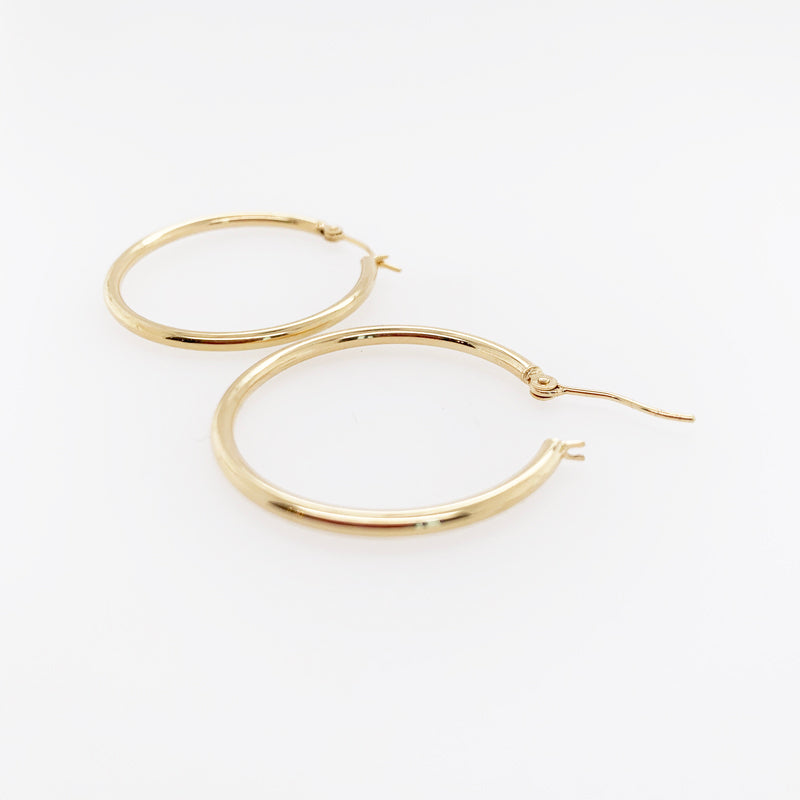 14k Yellow Gold Chunky Hoop - KESTREL