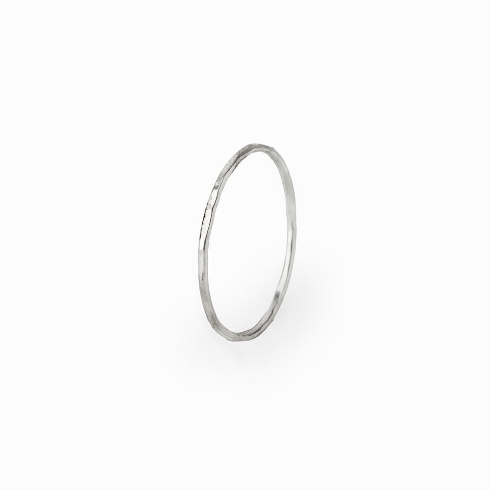 SS Hammered Stacking Ring