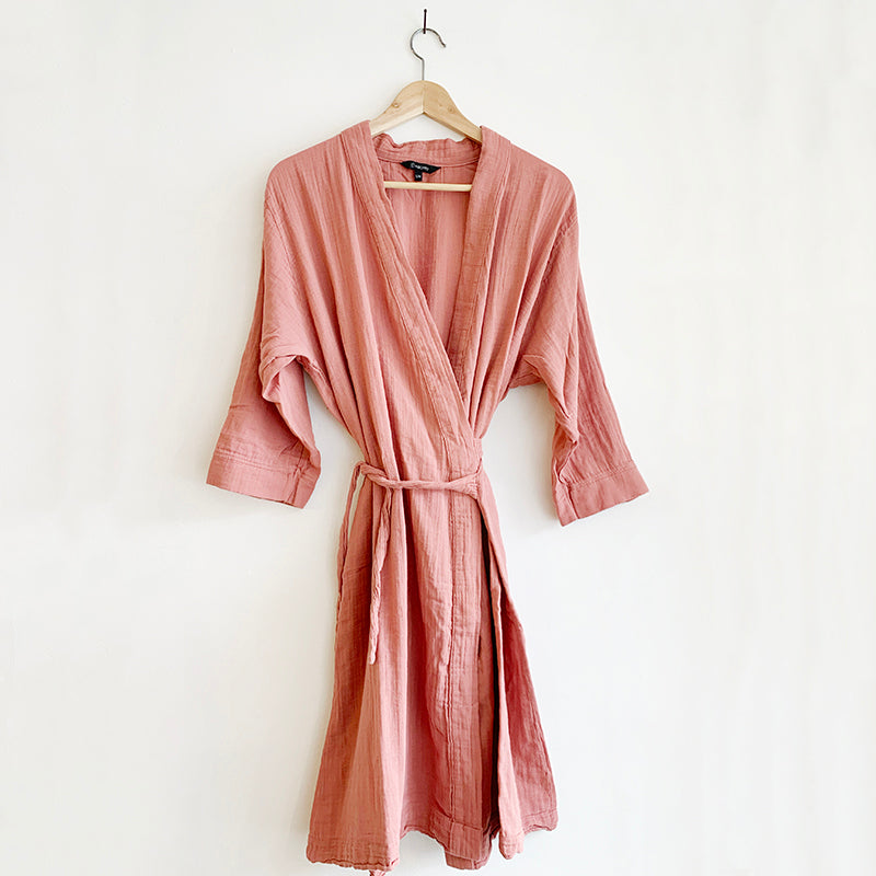 Cotton Kimono Robe - Rosewood - KESTREL