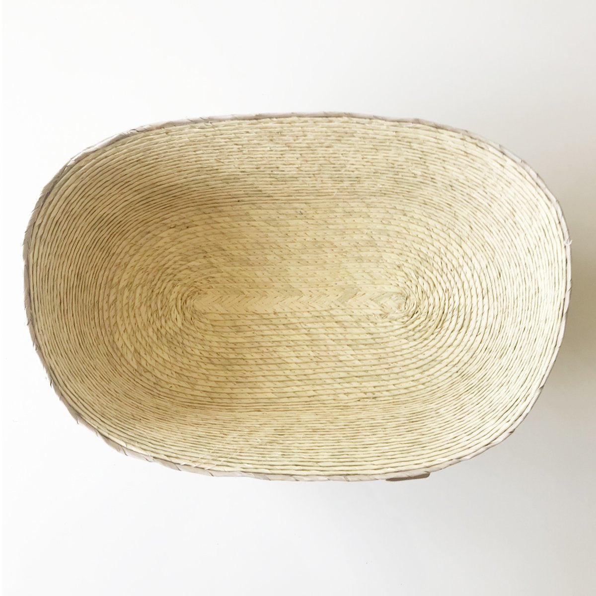 Oval Palm Basket - Natural w/ Arena Stripe