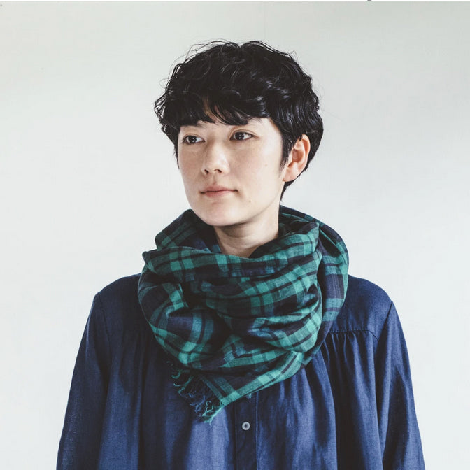 Roserie Scarf Green Plaid 'Harry'