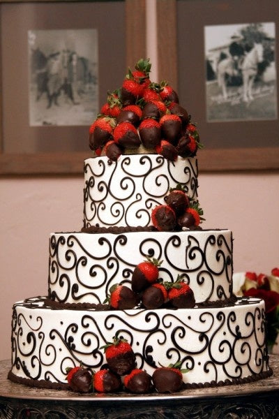 Chocolate Dipped Strawberry Wedding Cake