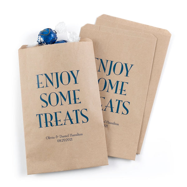 Enjoy Some Treats Treat Bags - Kraft - Personalized