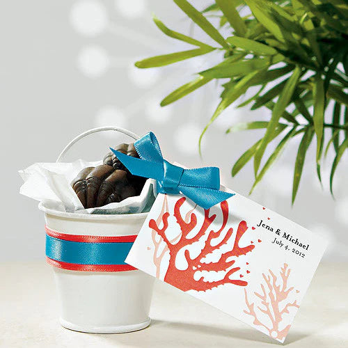 WHITE MINI METAL BUCKET PARTY WEDDING FAVOR