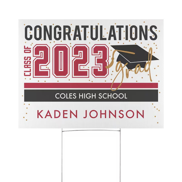 Dotted Congratulations Yard Sign