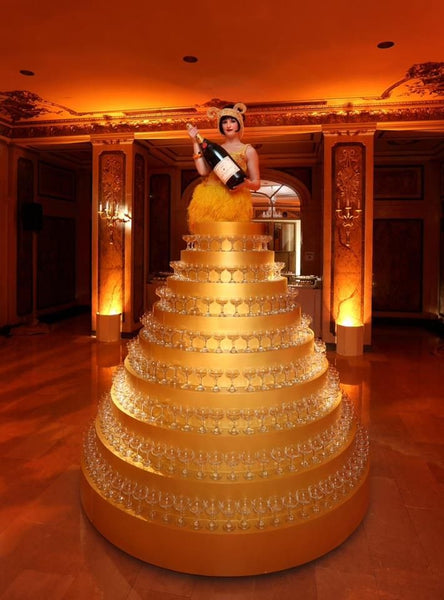 Great Gatsby premiere party champagne tower!