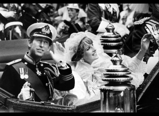 Princess Diana and Prince Charles Waving Hello on their Wedding Day