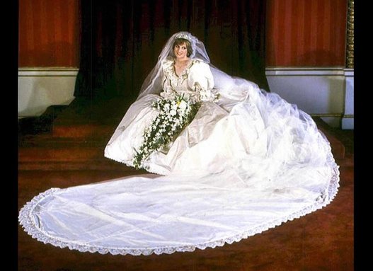 Princess Diana's Wedding Dress and Wedding Dress Train
