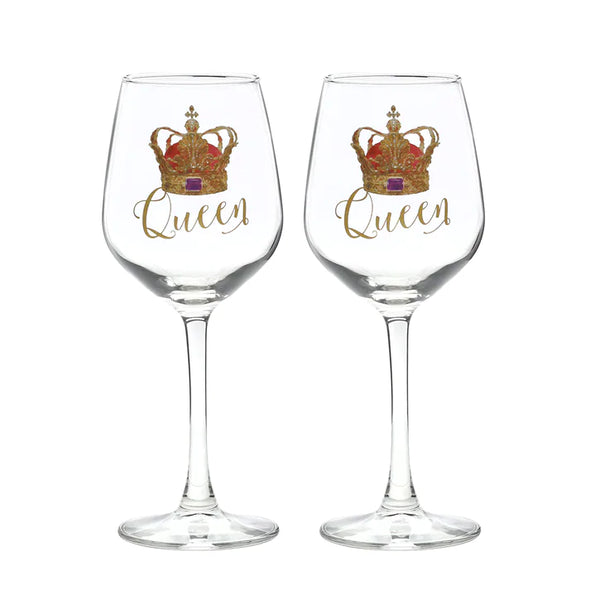 Queen & Queen Wine Glasses