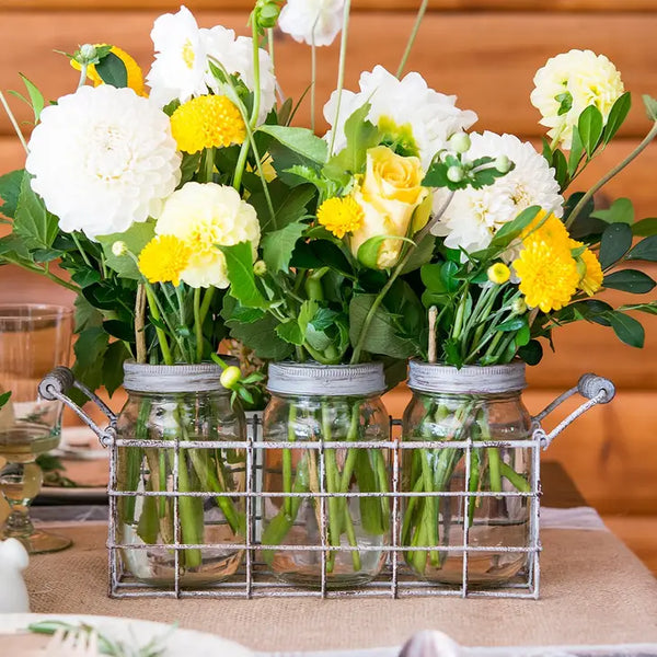 Gift ideas with flowers and mason jars