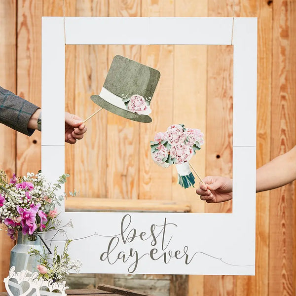 Large Wedding Frame Photo Booth Background Prop - Best Day Ever Polaroid