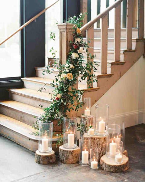 Rustic Winter Wedding Candles