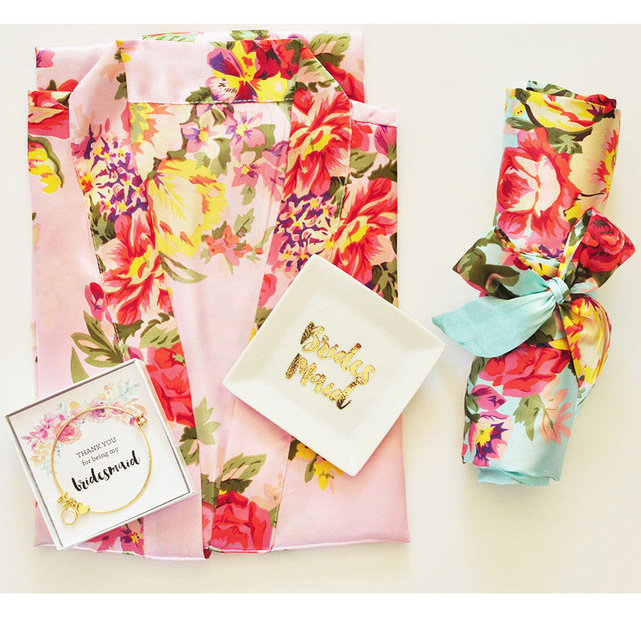 Floral Bridesmaids Bridal Shower Ladies Robe – Candy Cake Weddings ...